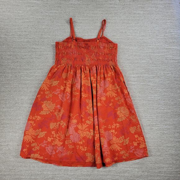 Universal Thread Dress Womens Medium Orange Smocked Top Adjustable Straps Summer - Picture 3 of 16